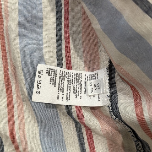 Anthropologie Maeve Multi Chatham Colored Striped Button Down Shirt Sz Small - Picture 8 of 8